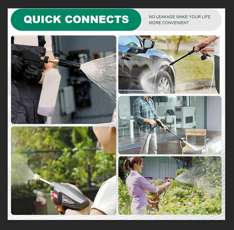 Jewheg stainless steel pressure washer quick-connect kit with M22 swivel, 14mm to 3/8in disconnect and 3/4in fittings