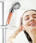 Led Shower Head With Hose And Bracket, High Pressure Handheld Filtration Showerhead With Color Changing Lights in use
