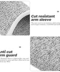 Close-up of Boss Level Cut Resistant Arm Sleeves HPPE Anti Slash Protective Guards 18 Cm Gray for safety during work.