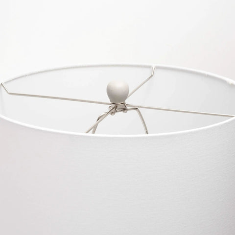 Close-up of drum shade from 28 Inch Ceramic Table Lamp With On Off Switch, Drum Shade, Modern Accent Light For Living Room Or Bedroom
