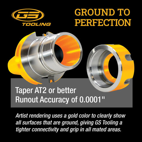 HSK100A ER40 Collet Chuck Tool Holder 6 Inch Gage Length with Taper AT2 design for precision in CNC milling operations.