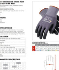 Ultimate Foam Nitrile Palm Coated Work Gloves With Snug Fit, Grippy For Wet Or Dry Environments, Abrasion Resistant, Gray