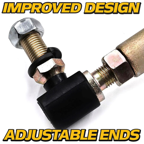 Adjustable LH RH Steering Drag Link Set Fits 436884 436885 532436884 532436885 583513301 583513401, steel ends close-up