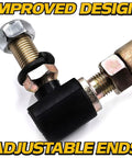 Beefed Up Heavy Duty Steering Drag Link Kit 2 Pack Replaces Poulan Pro For PP155H42 PP19A42 PP19H46 PP20VA46 Includes 2 Sector Gear Dust Caps 4130 Steel With Zinc Coating For Superior Wear. adjustable steel steering link ends with dust cap