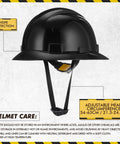 10 Pack Full Brim Hard Hats For Construction Worksites Boss Level Protection With 6 Point Adjustable Ratchet Suspension HDPE Safety Helmet ANSI Z89 1 Type I Class E Meets PPE Standards For Men And Women, side view