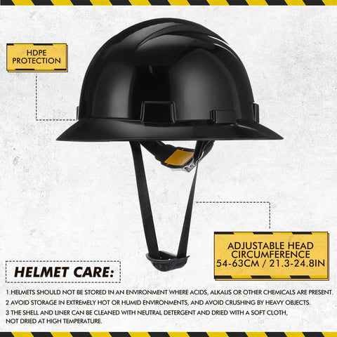 10 Pack Full Brim Hard Hats For Construction Worksites Boss Level Protection With 6 Point Adjustable Ratchet Suspension HDPE Safety Helmet ANSI Z89 1 Type I Class E Meets PPE Standards For Men And Women, side view