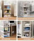 One Hand Pull Out Closet Organizers Pack Of Five With Smooth Sliding Wardrobe Drawers Stackable Closet Bins in various uses