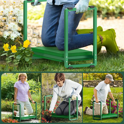 Wide Garden Kneeler and Seat With 2.36 Inch Thick EVA Cushion Heavy Duty Kneeling Bench for Gardening and Sitting Extra Wide 10.2 Inch Pad
