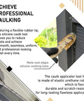 Pro Grade Silicone Caulking Tool Set Five Size Kit used on outdoor wall, showing flexible rubber tip for smooth seamless finish.