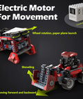8 In 1 Electric Monster Truck Building Kit For Kids Ages 6 To 12 With 240 Pieces And Motor, DIY STEM Construction Toy Set For Boys And Girls, 8 Moving Models, Educational Science Kit For Christmas Birthday Gift. Electric motor moving parts on red LEGO-style truck