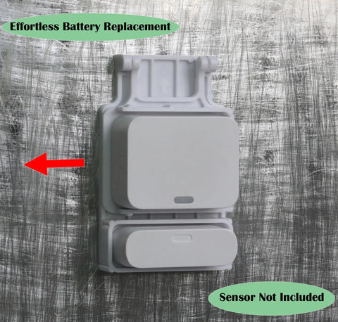 Straight Fire Garage Door Mounting Bracket For Entry Sensors, white steel bracket for easy sensor installation.