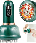 Green Lymphatic Drainage Massager For Legs Arms And Belly With Microcurrent Light Heat And Vibration For At Home Body Sculpting.