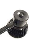 Close-up of the head of the Flexible 24 Inch Gooseneck LED Work Light Button Switch For Lathe Milling Machines with toggle switch.