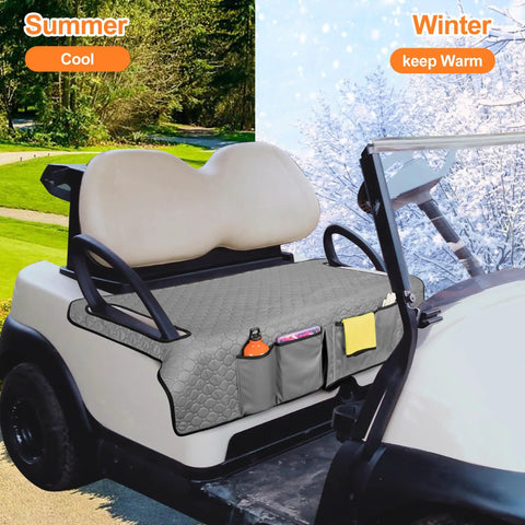 Heavy Duty Golf Cart Seat Covers With Four Front Pockets And Non Slip Bottom Universal Fit For Ezgo Yamaha Club Car Two Seater Weekend Warrior Grade Vinyl on golf cart seat.