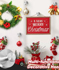 Removable Suction Cup Hooks For Shower And Bathroom Wall showcasing Christmas decorations on white wall with festive wreaths and bells.