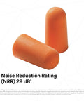 Foam Earplugs 1100 Uncorded 1000 Pair Case With Soft Hypoallergenic Polyurethane Foam, NRR 29 dB rating shown