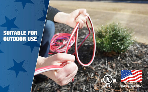 Heavy Duty Outdoor Indoor Extension Cord 100 Foot 12/3 SJTW With Beefed Up Contractor Grade Durability UL Certified All Weather Jacket