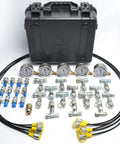 Hydraulic Pressure Test Kit with Five Gauges 150 1500 3500 6000 9000 Psi 14 Tee Connectors 5 Test Hoses 13 Couplings