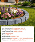 Faux Stone Landscape Edging Kit 15.5 Ft No Dig Border For Lawn And Garden Beds With Realistic Texture around flowers