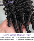 Burmese Curly Water Wave Human Hair Bundles close-up showing natural black curls