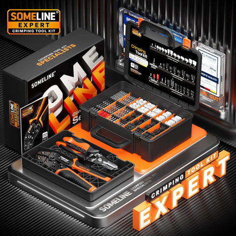 All In One Crimping Tool And Connector Kit With 1720 Pieces, 37 Types JST XH SM SYP Connectors, shown with organized case