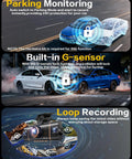 All Around Four Channel 360 Degree Dash Cam With Front Rear Inside And Left Right Cameras 4K Front And 1080P Parking graphic