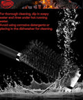 18 Inch Adjustable Grill Brush With Scraper For Outdoor Grills Heavy Duty BBQ Cleaner submerged in water for cleaning