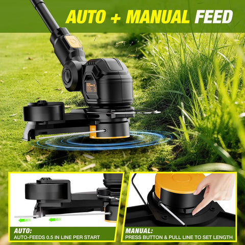 Cordless String Trimmer For Dewalt 20V Max Battery 12 Inch Electric Weed Wacker With Auto Line Feed No Gas Needed