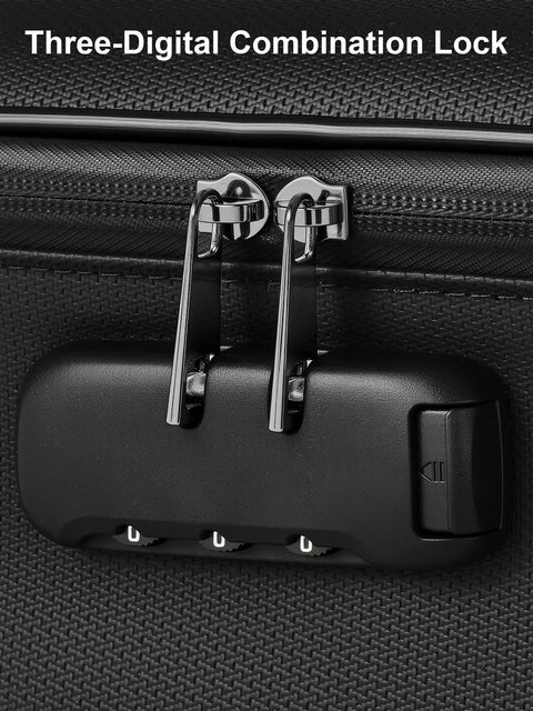 Close-up of the three-digit lock on the Fireproof Waterproof Document Safe Box With Lock For Important Docs And Passports, Cash And Certificates, Laptop Storage, Heavy Duty Hard Case Organizer, Silver 15x11.5x5.5 Inches.