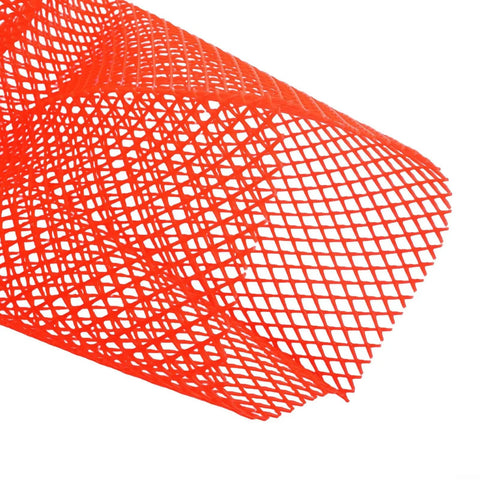 Closeup view of PVC Mesh Diving Tank Sleeve Anti Scratch Protective Cover For 12L Cylinders Adjustable Fit Up To 18cm Diameter Orange