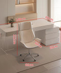 Straight Up Rock Solid Heavy Duty L Shaped Computer Desk With Cream Acrylic Legs Spacious Storage Drawers clean details and measurements