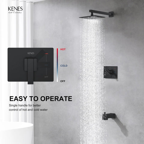 Heavy Duty Matte Black Shower Set Featuring Swivel Square Showerhead And Diverter Tub Faucet Trim Kit Brings Knockout Modern Flair And Ridiculously Chill Spa Vibes Home