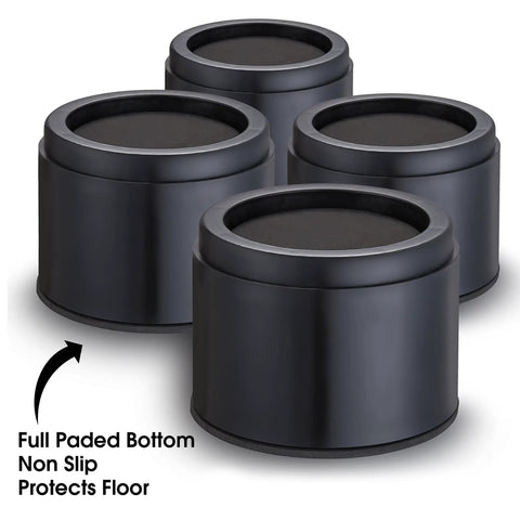 Bed Risers 3 Inch Lift Round Heavy Duty 4 Pack Elevates Up To 10000 Lbs Per Leg Safe Sturdy Bed Frame Sofa Table Desk Riser