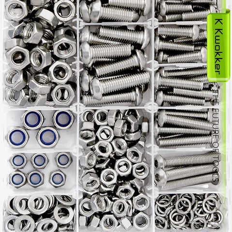 All In One 500Pcs M6 M8 Stainless Steel Screws And Bolts Kit With Nuts Washers And Lock Nuts Metric Assortment 12Mm To 40Mm Length Includes Wrenches For Home DIYers