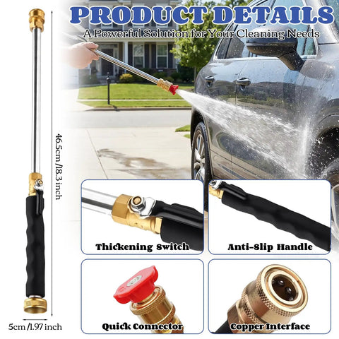 High Pressure Washer Wand With Dual Mode Nozzle Attachments For Garden Hose Power Washing Linear Jet And Wide Fan Spray Hydro Jet Ready For Deep Clean And Wide Area Coverage