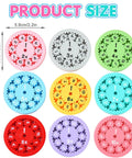 Colorful 9 Piece Math Fidget Spinner Set For Kids Cool Spin Toy That Makes Multiplication And Division Fun with size details.
