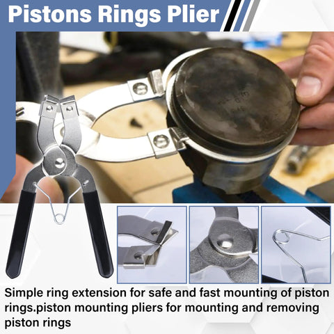 Universal Premium Piston Ring Compressor And Heavy Duty Installation Pliers For Domestic And Import Engine Builds in use.