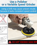 Using a polisher with 5 Inch Diamond Polishing Pads Wet Dry Set for Marble Quartz Granite Concrete, 8 Piece Kit With Grit Range 50 to 3000