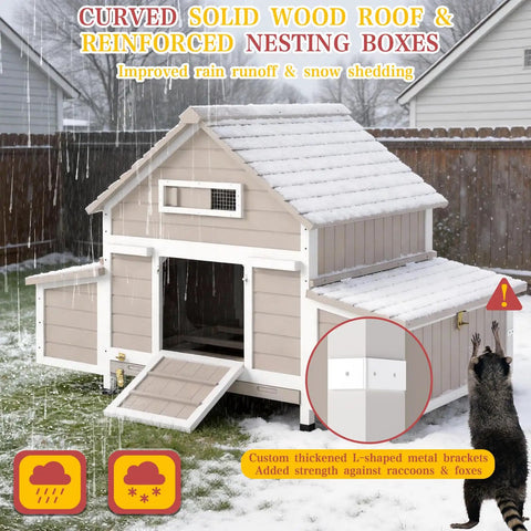 Large Outdoor Chicken Coop With Run For Backyard Poultry Nesting Boxes And Perches With Removable Tray Also Works As Rabbit Hutch