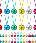 Disco Ball Necklaces 42 Pcs Multicolor Party Chain Set for 70S Disco Theme Halloween Christmas Xmas Home Decor and Costume Accessories