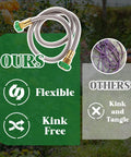 Comparison of 1 Ft Female To Female Garden Hose Connector Heavy Duty Metal Reel with kink-free design vs tangled hose