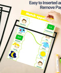 Game Changer Oversized Dry Erase Pocket Sleeves 13 By 10 Inches For 8.5 By 11 Papers And 9 By 12 Worksheets in use