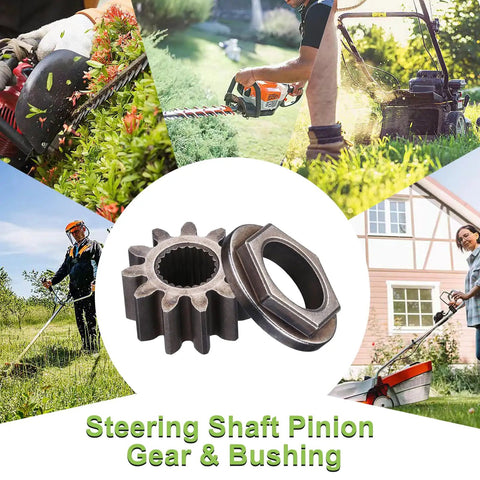 Heavy Duty Replacement Steering Shaft Pinion Gear And Bushing Kit For MTD Toro Cub Cadet Lawn Tractor with hex bushing.