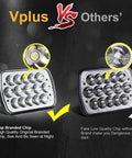 Comparison of 2 Pack 5x7 Inch LED Headlights H6054 6054 H5054 with branded versus generic chip for night visibility improvement