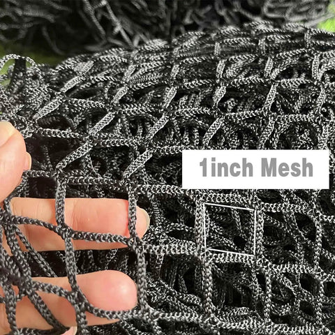 Hand holding Golf Batting Cage Netting 10x10x10 Ft Practice Net with 1-inch mesh for realistic backyard practice