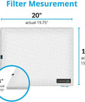 Size diagram of 16x20x1 Air Filter For AC HVAC Furnace Systems, Machine Washable And Dryer Friendly, MREV 8 Plus Reusable Protection Filters