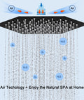 Matte Black Shower System With Tub Spout And Handheld Spray 10 Inch Square Rain Shower Head wall mounted high pressure