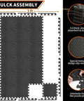 Interlocking EVA Foam Gym Mats Set 18 Pieces For Home Gym And Garage, 12.6 By 12.6 Inch Puzzle Floor Tiles with anti-slip surface