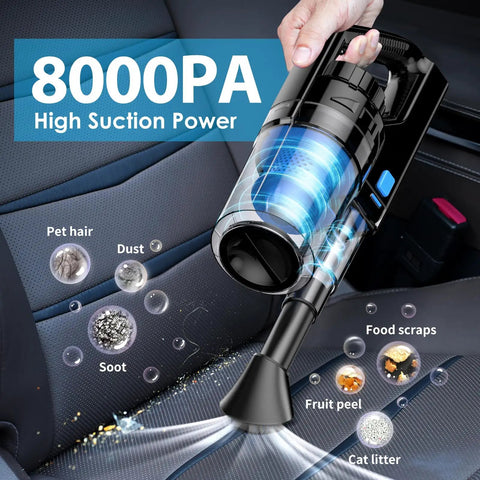 17 Piece All In One Car Interior Detailing Kit With Portable Handheld Vacuum Interior Cleaning Brushes Windshield Cleaner Dust Gel Towel Dash Duster And More The Ultimate Must Have Car Cleaning Supplies For Men And Women, handheld vacuum on car seat