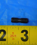 Straight Up 1/4 28 Differential Screw Stainless Steel Flat Head Fully Threaded Right Hand Lock Pin Rock Solid Machine Fastener close-up with measurement.